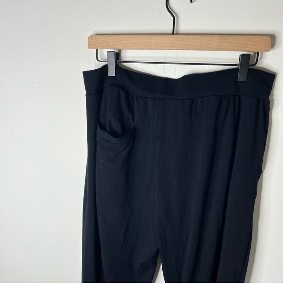 Cozy Earth Bamboo Rib Knit Black Lounge Joggers Womens XL Stretch Pull On Pocket - Picture 9 of 14